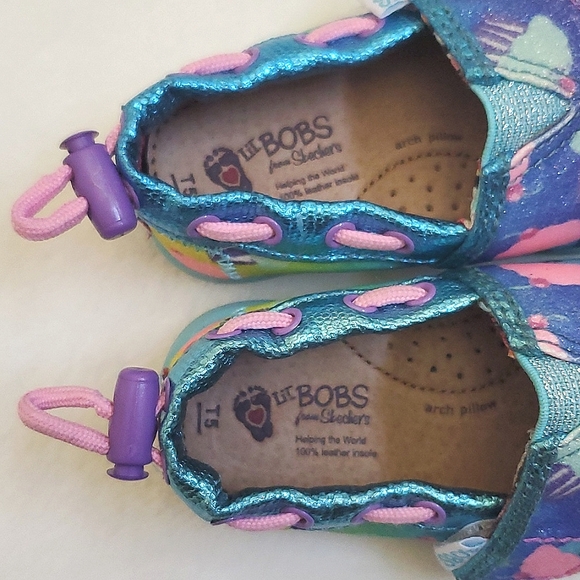Lil Bobs from Skechers Multicolor Canvas Shoes Baby Toddler Girl Size T5 - Picture 8 of 11